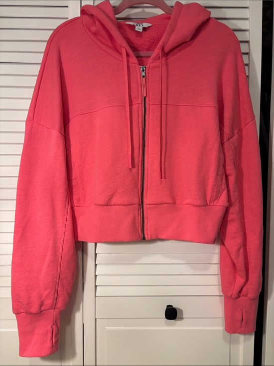 JoyLab Tops - JoyLab Coral Pink Zip-Up Hooded Sweatshirt
